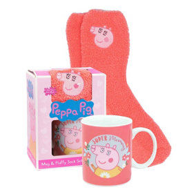 Peppa Pig Super Mummy Mug and Sock Set Pink (One Size)