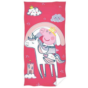 Peppa Pig Unicorn Beach Towel Pink/White (140cm x 70cm)