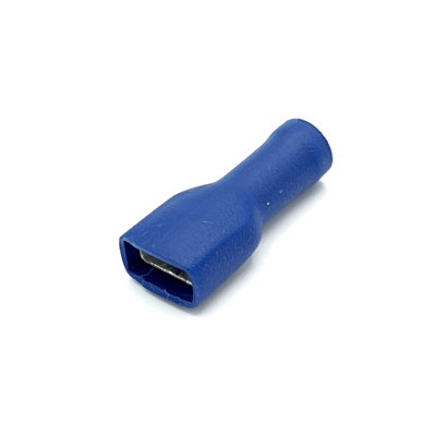 PEPTE 100 x 4.8x0.5mm Blue Fully Insulated Female Push-On Disconnects Terminals