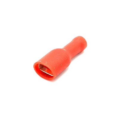 PEPTE 100 x 4.8x0.5mm Red Fully Insulated Female Push-On Disconnects Terminals