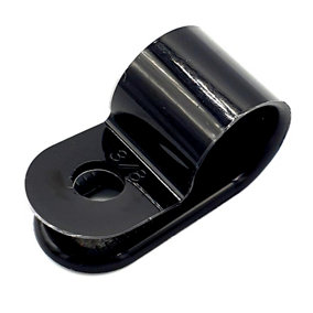 PEPTE 100 x 5mm Plastic Electrical Cable Pipe P-Clips Nylon Black Clamps