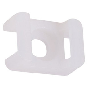 PEPTE 100 x Cable Tie Saddle Mounts Holders For Max 9mm Ties White 21x16mm