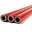 PEPTE 100cm Short Straight Piece 18mm Pipe Red Insulation Lagging Wrap 6mm Thick Foam