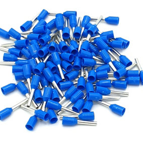 PEPTE 100pcs 0.75mm Insulated Blue Single Cord End Terminal Crimp Bootlace Ferrules