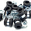 PEPTE 10pcs x 6mm Rubber Lined Cable P-Clips Steel Hose P Clamps