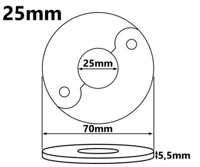 PEPTE 25mm  Split Two-Piece Collar Chrome Plated Steel Valve Hole Cover Tap Rose