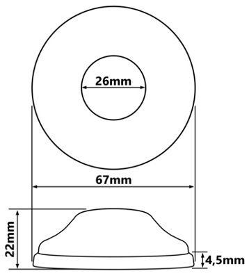 PEPTE 26mm (3/4") Retro Cone Shaped Collar Chrome Plated Steel Hole Cover Tap Rose