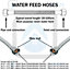 PEPTE 40cm 1/2 x 1/2 BSP Black Nylon Braided Flexible Faucet Flush Valve Hose