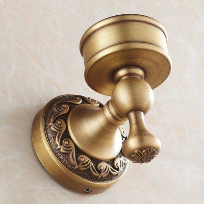 PEPTE Antique Brass Bathroom Sink Soap Dish with Wall Mounted Ceramics Plate - 3