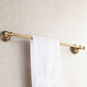 PEPTE Bathroom Single Towel Bar 60cm Rail Hanger Wall Mounted Rack Antique Brass