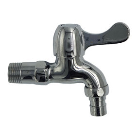 PEPTE Chrome Plated Tap Cold Water Garden Watering Outdoor Wall Mounted Faucet