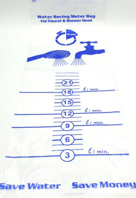 PEPTE Flow Rate Bag Tap Shower Head Simple 10s Saving Water Measuring Tool 0-24 l/min - 3