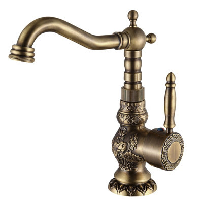 PEPTE Kitchen Bathroom Faucet Mixer Tap Deck Mounted Single Handle Antique Brass