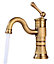 PEPTE Short Retro Antique Brass Basin Sink Tap Faucet Single Lever