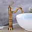PEPTE Tall Retro Antique Brass Basin Sink Tap Faucet Single Lever