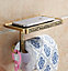 PEPTE Toilet Roll Holder with Phone Shelf Wall Mounted High Quality Antique Brass