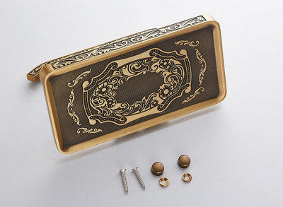 PEPTE Toilet Roll Holder with Phone Shelf Wall Mounted High Quality Antique Brass - 7