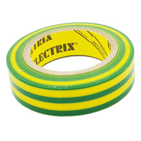 PEPTE Yellow-Green Electrical Waterproof Insulation Insulating Tape 15mm x 10m