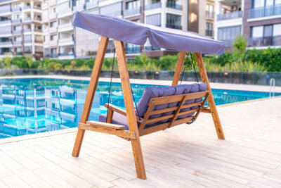 Wooden porch swing with canopy hotsell