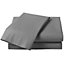 Percale 180 Thread Count 4' Bed Fitted Sheet Grey