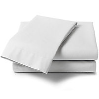 Percale 180 Thread Count King Bed Fitted Sheet White