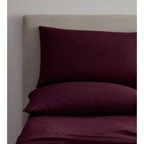 Percale Aubergine Housewife Pair of Pillowcases