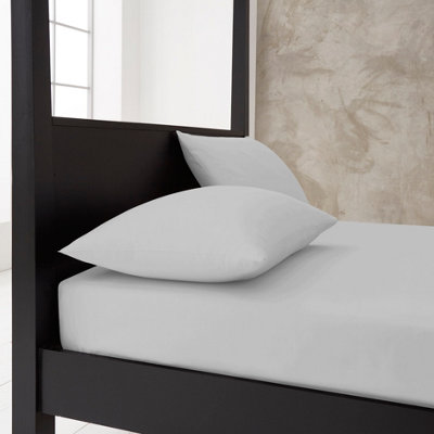 PERCALE DEEP FTD SHEET SUPER KING SILVER