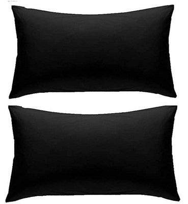 Percale Pillowcase Pair in Black