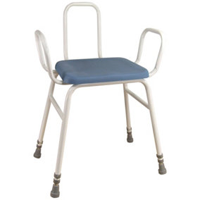 Perching Stool with Arms and Backrest - 500 650mm Height Padded Wipe Clean Seat