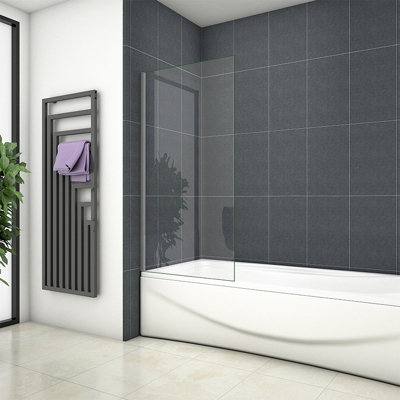 Perfect Sanitary 700x1400mm Corner Fixed Bath Shower Screen Over Bath