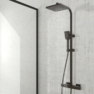 Perfect Sanitary Exposed Square Matte Black Exposed Thermostatic Mixer ...