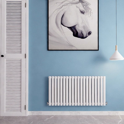 Perfect Sanitary Horizontal Radiator 600x1180mm Single White Oval ...