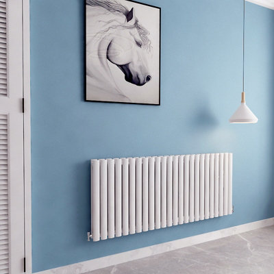 Perfect Sanitary Horizontal Radiator 600x1416mm Double White Oval ...