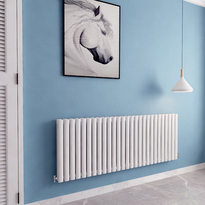 Perfect Sanitary Horizontal Radiator 600x1590mm Double White Oval ...