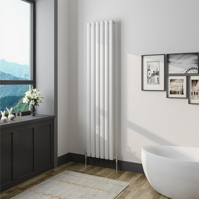 Perfect Sanitary Rads 1600x354mm Single White Oval Column Tall Heating UK