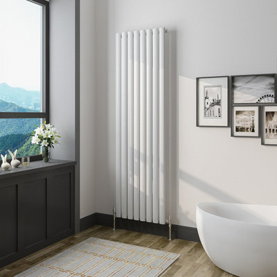 Perfect Sanitary Rads 1600x472mm Single White Oval Column Tall Heating ...
