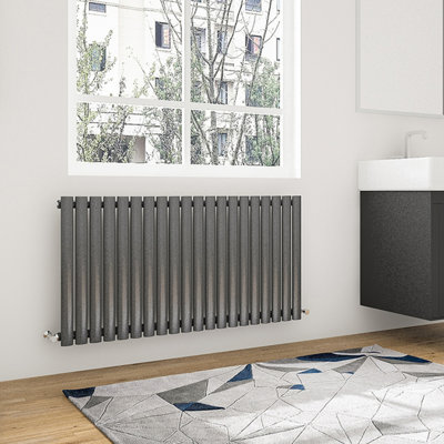 Perfect Sanitary Rads 600x1180mm Single Anthracite Oval Column Tall ...