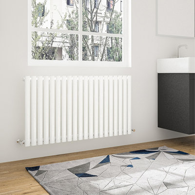 Perfect Sanitary Rads 600x1180mm Single White Oval Column Tall Heating ...
