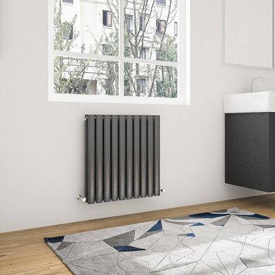 Perfect Sanitary Rads 600x590mm Double Anthracite Oval Column Tall ...