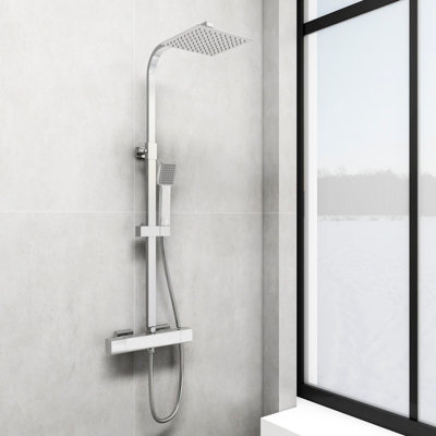 Perfect Sanitary Square Exposed Thermostatic Mixer Shower Set With