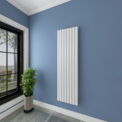 Perfect Sanitary Vertical Radiator 1600x472mm Double White Oval Column ...