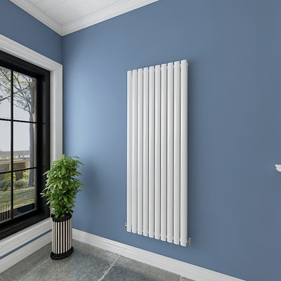 Perfect Sanitary Vertical Radiator 1600x590mm Double White Oval Column ...