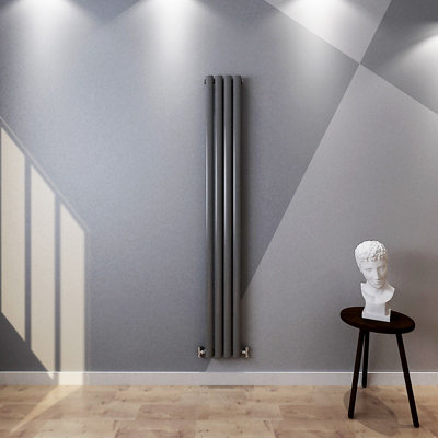 Perfect Sanitary Vertical Radiator 1800x236mm Single Anthracite Oval ...