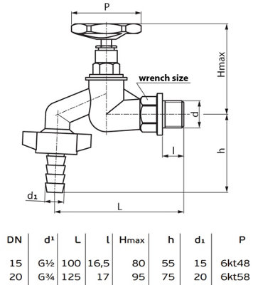 Perfexim 1/2 Inch Cast Iron Garden Outdoor Tap Valve Blue With Hose Adapter