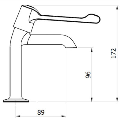 PERFORMA 2158QTEL Extended Lever Sink Tap - Hot Only, Chrome, Easy-Use ...