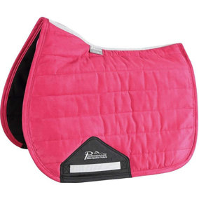 Performance Comfort Suede Horse Saddlepad Raspberry (15in - 16.5in)