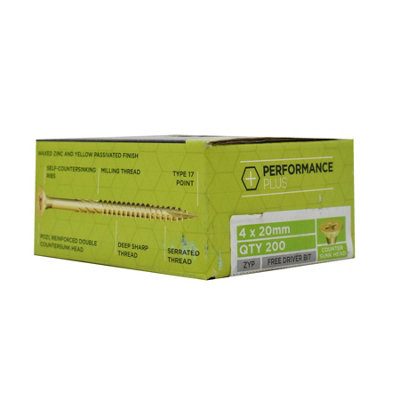 Performance Plus Multi-Purpose Wood Screw 4.0 x 20mm Box of 200