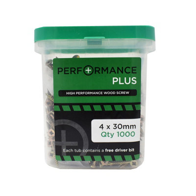 Performance Plus Multi-Purpose Wood Screw 4.0 x 30mm Tub of 1000