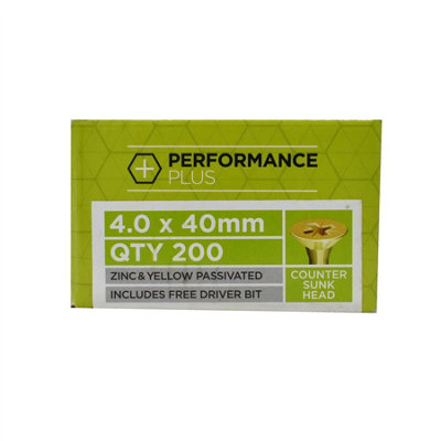 Performance Plus Multi-Purpose Wood Screw 4.0 x 40mm Box of 200
