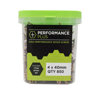 Performance Plus Multi-Purpose Wood Screw 4.0 x 40mm Tub of 850